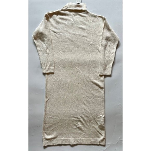Mango Jumper Midi Knit Dress Cream High Neck Long Sleeve Size M - Picture 5 of 5